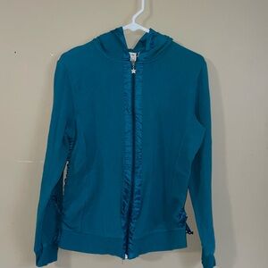 Wild Orchid women’s teal lightweight zip front jacket size L